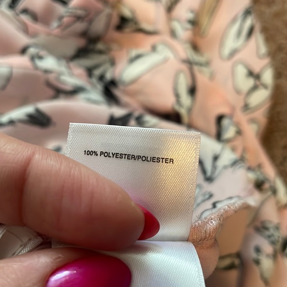 Kasper tutu pale pink floral tie neck blouse Size XL - Picture 7 of 9